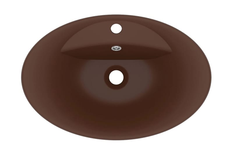 Luksuriøs servant overløp oval mørkebrun 58,5x39 cm keramisk - Brun - Hus & oppussing - Kjøkken & bad - Baderom - Servant og håndvask - Enkel vask