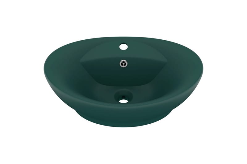 Luksuriøs servant overløp oval mørkegrønn 58,5x39cm keramisk - grønn - Hus & oppussing - Kjøkken & bad - Baderom - Servant og håndvask - Enkel vask