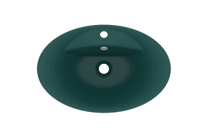 Luksuriøs servant overløp oval mørkegrønn 58,5x39cm keramisk - grønn - Hus & oppussing - Kjøkken & bad - Baderom - Servant og håndvask - Enkel vask