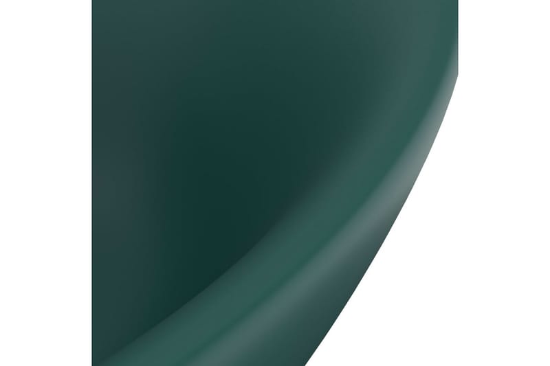 Luksuriøs servant overløp oval mørkegrønn 58,5x39cm keramisk - grønn - Hus & oppussing - Kjøkken & bad - Baderom - Servant og håndvask - Enkel vask