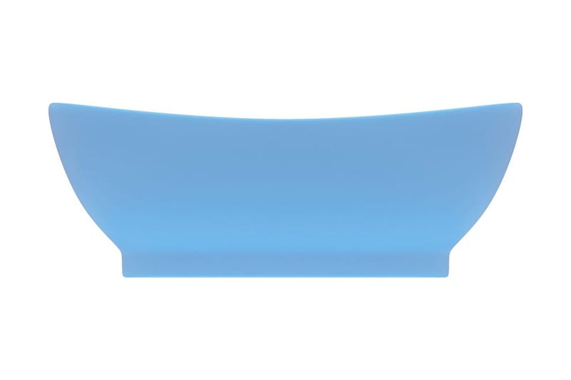 Luksuriøs servant overløp oval matt lyseblå 58,5x39 cm - Blå - Hus & oppussing - Kjøkken & bad - Baderom - Servant og håndvask - Enkel vask