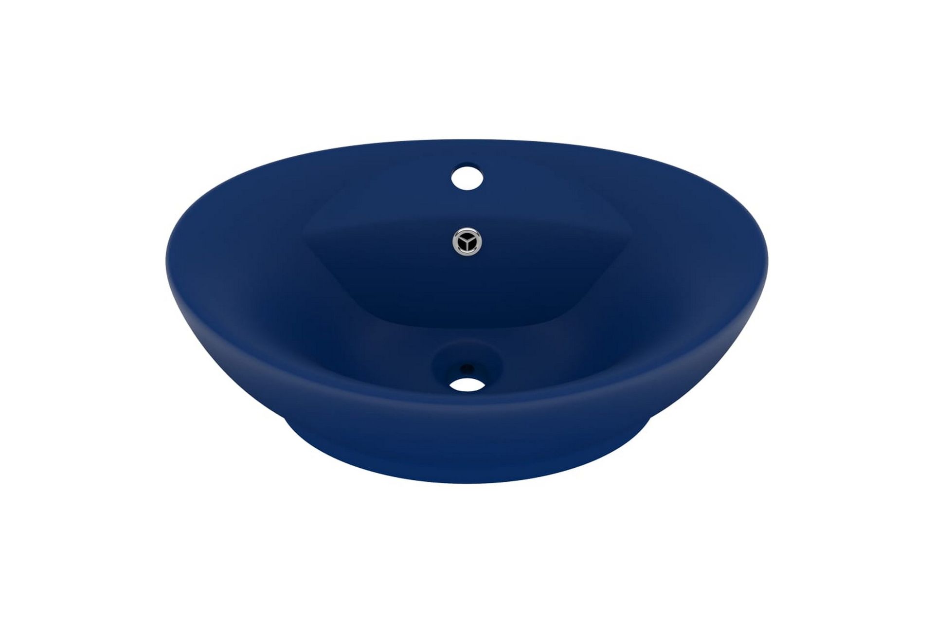 Luksuriøs servant overløp oval matt mørkeblå 58,5x39cm - Blå - Hus & oppussing - Kjøkken & bad - Baderom - Servant og håndvask - Enkel vask