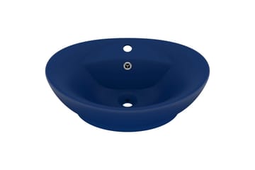 Luksuriøs servant overløp oval matt mørkeblå 58,5x39cm - Blå - Hus & oppussing - Kjøkken & bad - Baderom - Servant og håndvask - Enkel vask