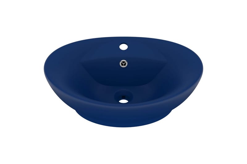 Luksuriøs servant overløp oval matt mørkeblå 58,5x39cm - Blå - Hus & oppussing - Kjøkken & bad - Baderom - Servant og håndvask - Enkel vask