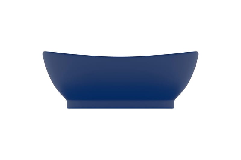 Luksuriøs servant overløp oval matt mørkeblå 58,5x39cm - Blå - Enkel vask