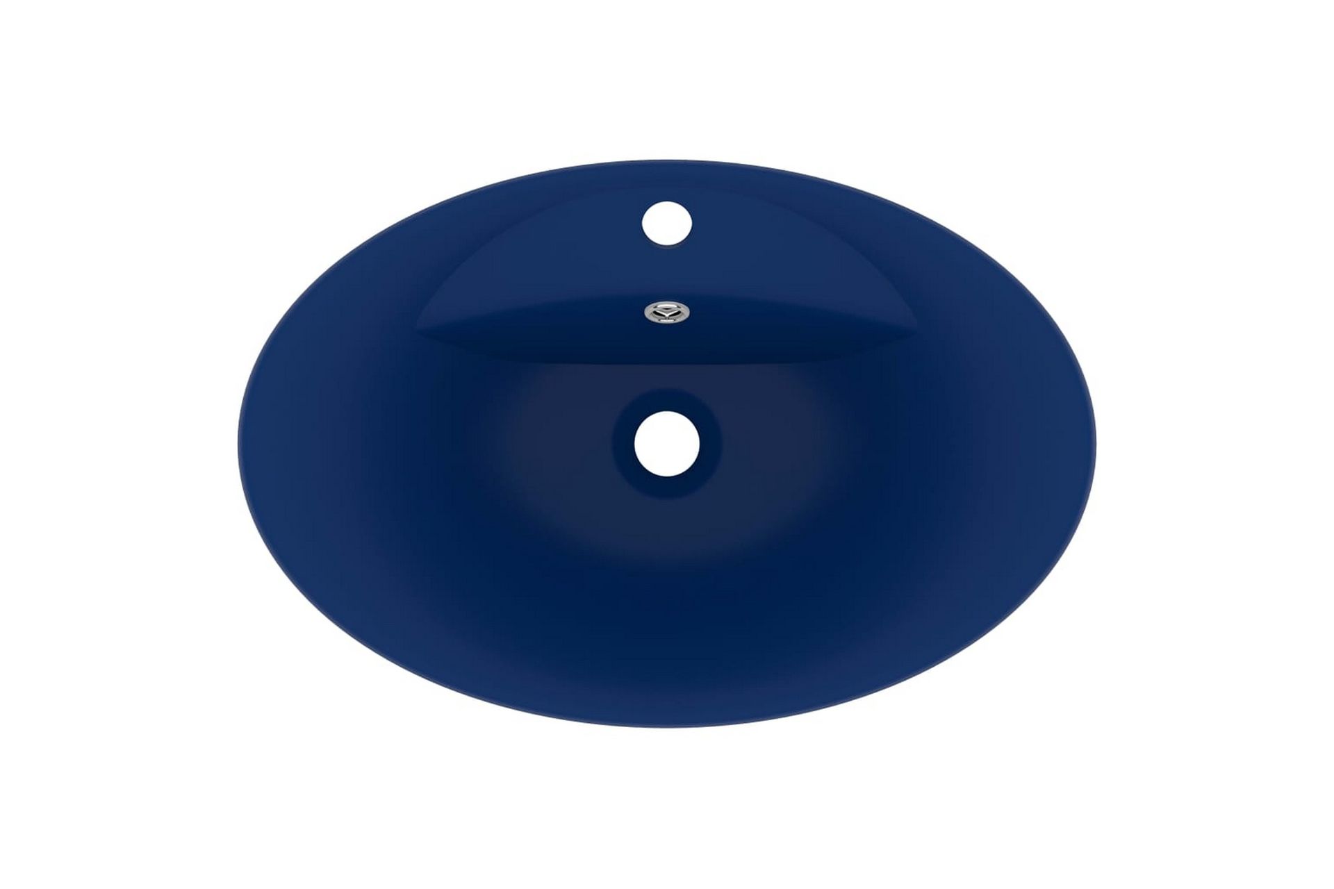Luksuriøs servant overløp oval matt mørkeblå 58,5x39cm - Blå - Hus & oppussing - Kjøkken & bad - Baderom - Servant og håndvask - Enkel vask