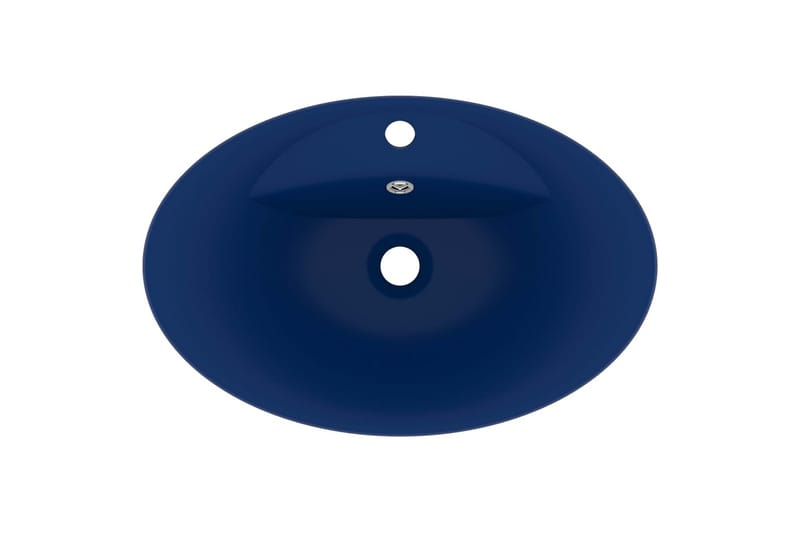 Luksuriøs servant overløp oval matt mørkeblå 58,5x39cm - Blå - Hus & oppussing - Kjøkken & bad - Baderom - Servant og håndvask - Enkel vask