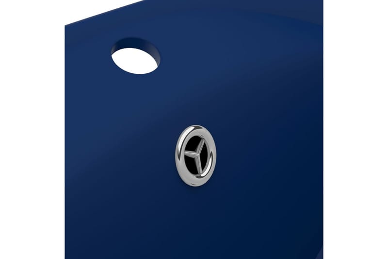 Luksuriøs servant overløp oval matt mørkeblå 58,5x39cm - Blå - Enkel vask
