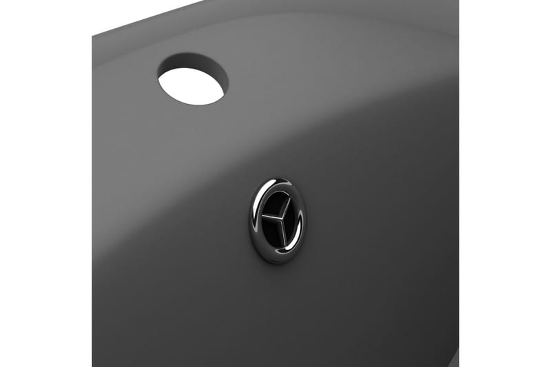 Luksuriøs servant overløp oval matt mørkegrå 58,5x39cm - Grå - Hus & oppussing - Kjøkken & bad - Baderom - Servant og håndvask - Enkel vask