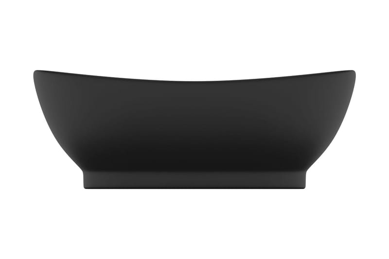 Luksuriøs servant overløp oval matt svart 58,5x39cm keramisk - Svart - Hus & oppussing - Kjøkken & bad - Baderom - Servant og håndvask - Enkel vask