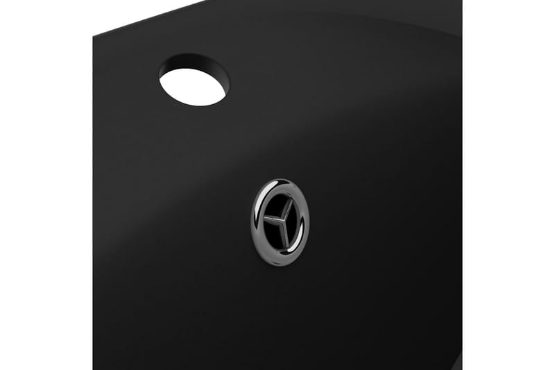 Luksuriøs servant overløp oval matt svart 58,5x39cm keramisk - Svart - Enkel vask