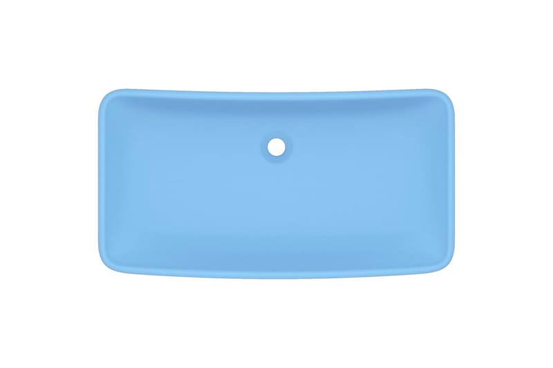 Luksuriøs servant rektangulær matt lyseblå 71x38 cm keramikk - Blå - Enkel vask