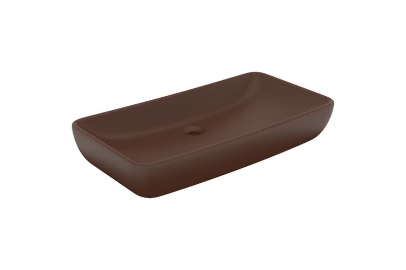 Luksuriøs servant rektangulær matt mørkebrun 71x38 cm - Brun - Hus & oppussing - Kjøkken & bad - Baderom - Servant og håndvask - Enkel vask