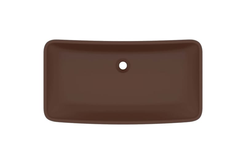 Luksuriøs servant rektangulær matt mørkebrun 71x38 cm - Brun - Hus & oppussing - Kjøkken & bad - Baderom - Servant og håndvask - Enkel vask
