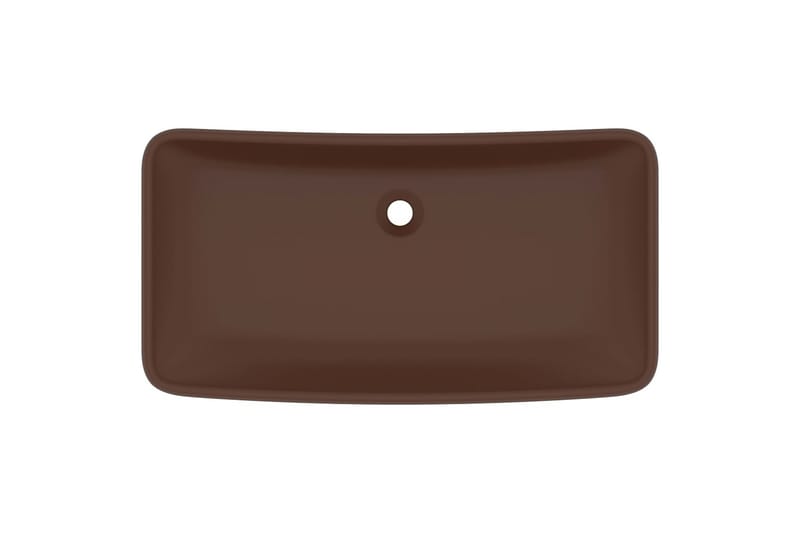 Luksuriøs servant rektangulær matt mørkebrun 71x38 cm - Brun - Enkel vask