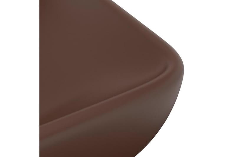 Luksuriøs servant rektangulær matt mørkebrun 71x38 cm - Brun - Enkel vask