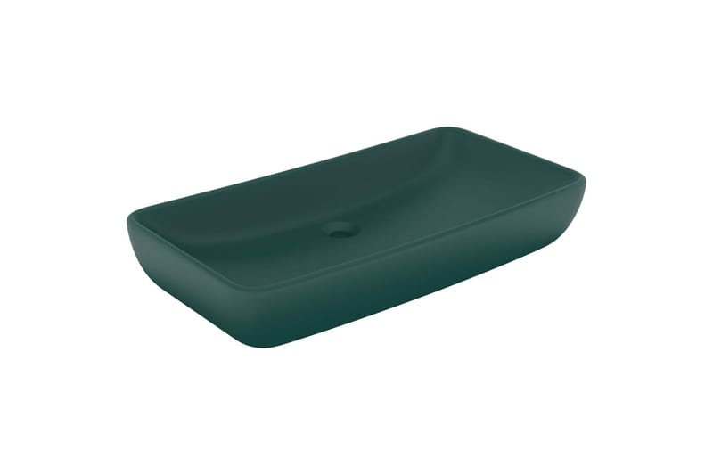 Luksuriøs servant rektangulær matt mørkegrønn 71x38 cm - grønn - Hus & oppussing - Kjøkken & bad - Baderom - Servant og håndvask - Enkel vask