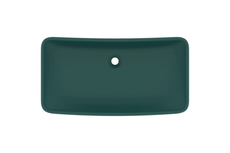 Luksuriøs servant rektangulær matt mørkegrønn 71x38 cm - grønn - Enkel vask