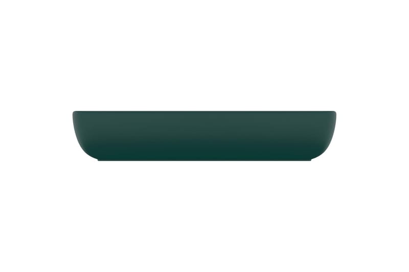 Luksuriøs servant rektangulær matt mørkegrønn 71x38 cm - grønn - Enkel vask