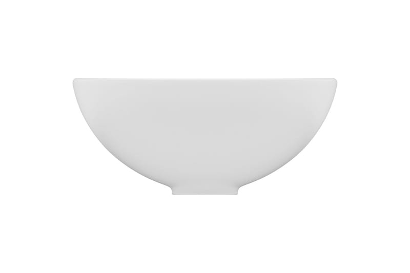 Luksuriøs servant rund matt hvit 32,5x14 cm keramisk - Hvit - Enkel vask