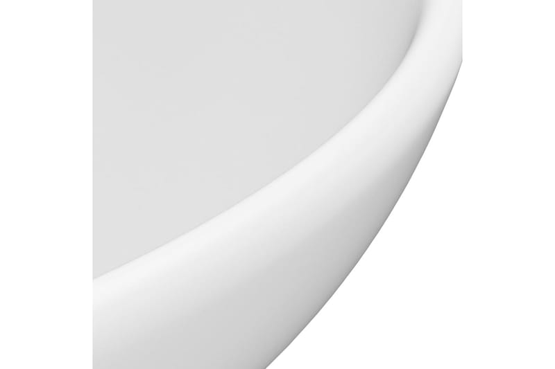 Luksuriøs servant rund matt hvit 32,5x14 cm keramisk - Hvit - Enkel vask