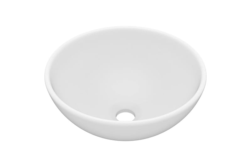 Luksuriøs servant rund matt hvit 32,5x14 cm keramisk - Hvit - Hus & oppussing - Kjøkken & bad - Baderom - Servant og håndvask - Enkel vask