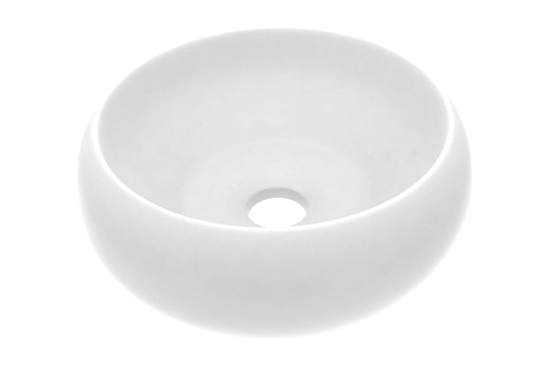 Luksuriøs servant rund matt hvit 40x15 cm keramisk - Hus & oppussing - Kjøkken & bad - Baderom - Servant og håndvask - Enkel vask