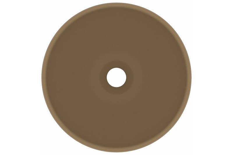 Luksuriøs servant rund matt kremhvit 32,5x14 cm keramisk - Krem - Hus & oppussing - Kjøkken & bad - Baderom - Servant og håndvask - Enkel vask