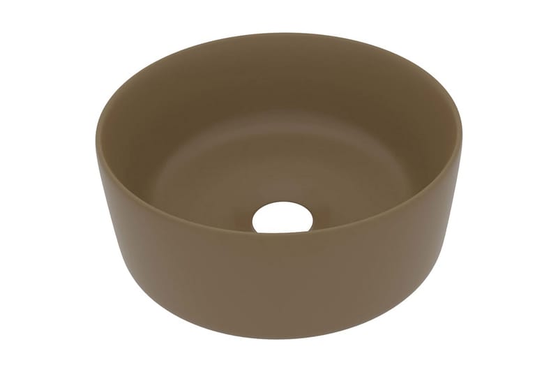 Luksuriøs servant rund matt kremhvit 40x15 cm keramisk - Hus & oppussing - Kjøkken & bad - Baderom - Servant og håndvask - Enkel vask