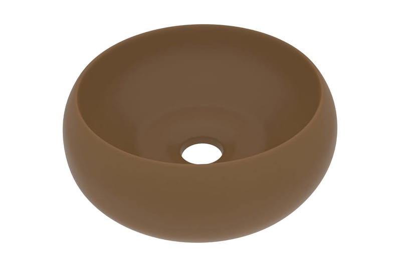 Luksuriøs servant rund matt kremhvit 40x15 cm keramisk - Hus & oppussing - Kjøkken & bad - Baderom - Servant og håndvask - Enkel vask