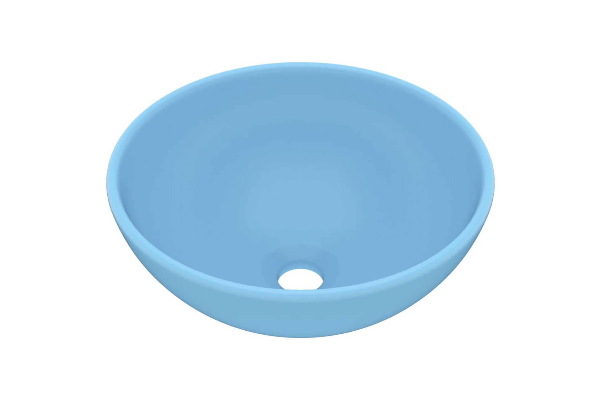 Luksuriøs servant rund matt lyseblå 32,5x14 cm keramisk - Blå - Hus & oppussing - Kjøkken & bad - Baderom - Servant og håndvask - Enkel vask