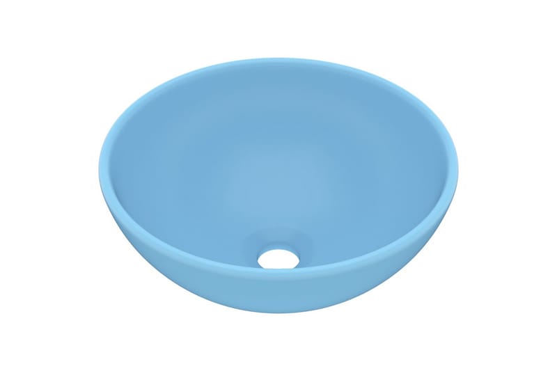 Luksuriøs servant rund matt lyseblå 32,5x14 cm keramisk - Blå - Hus & oppussing - Kjøkken & bad - Baderom - Servant og håndvask - Enkel vask
