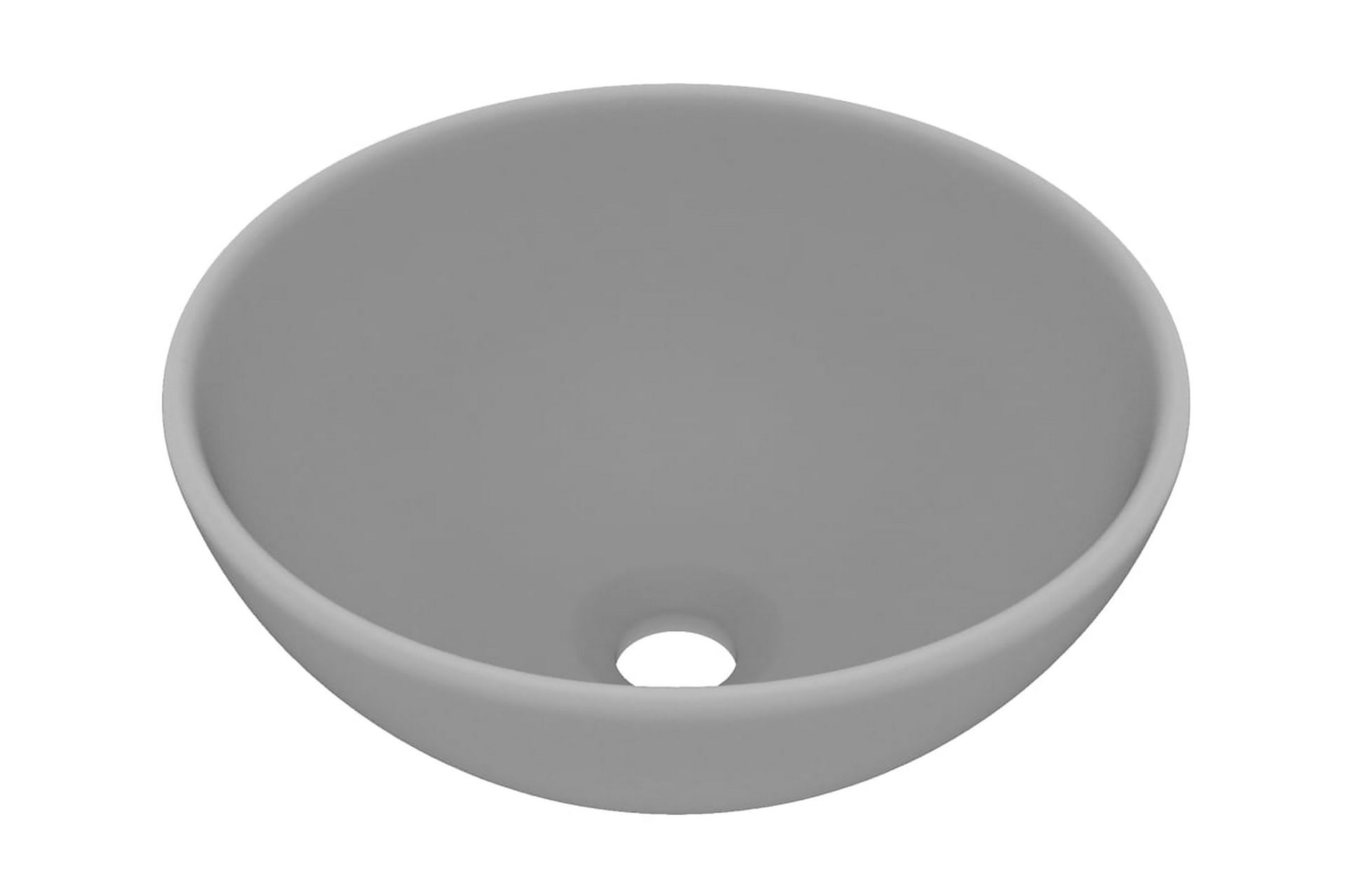 Luksuriøs servant rund matt lysegrå 32,5x14 cm keramisk - Grå - Hus & oppussing - Kjøkken & bad - Baderom - Servant og håndvask - Enkel vask