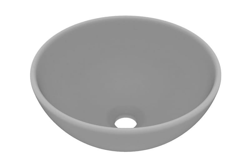 Luksuriøs servant rund matt lysegrå 32,5x14 cm keramisk - Grå - Hus & oppussing - Kjøkken & bad - Baderom - Servant og håndvask - Enkel vask