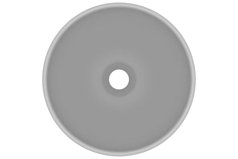 Luksuriøs servant rund matt lysegrå 32,5x14 cm keramisk - Grå - Enkel vask