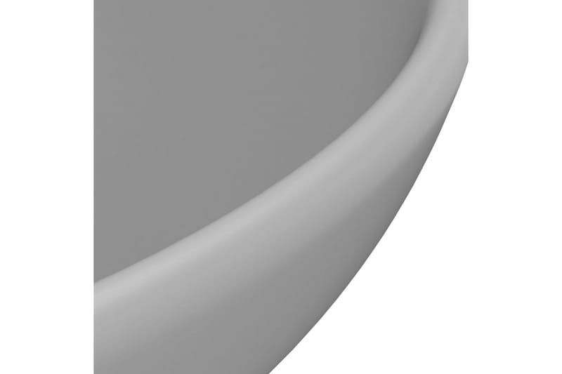 Luksuriøs servant rund matt lysegrå 32,5x14 cm keramisk - Grå - Enkel vask