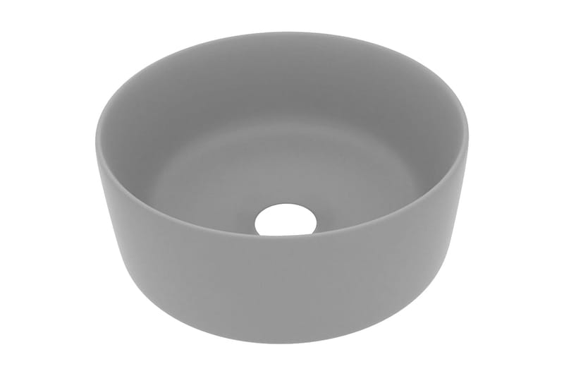 Luksuriøs servant rund matt lysegrå 40x15 cm keramisk - Hus & oppussing - Kjøkken & bad - Baderom - Servant og håndvask - Enkel vask