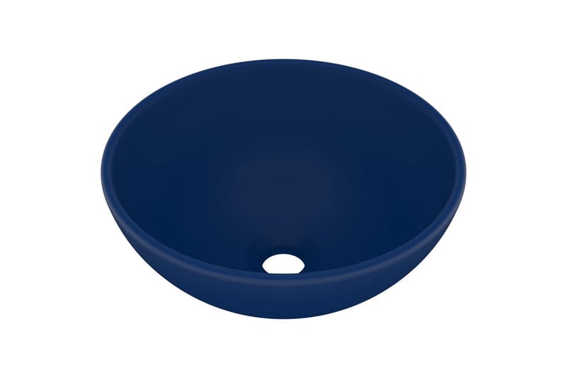 Luksuriøs servant rund matt mørkeblå 32,5x14 cm keramisk - Blå - Enkel vask