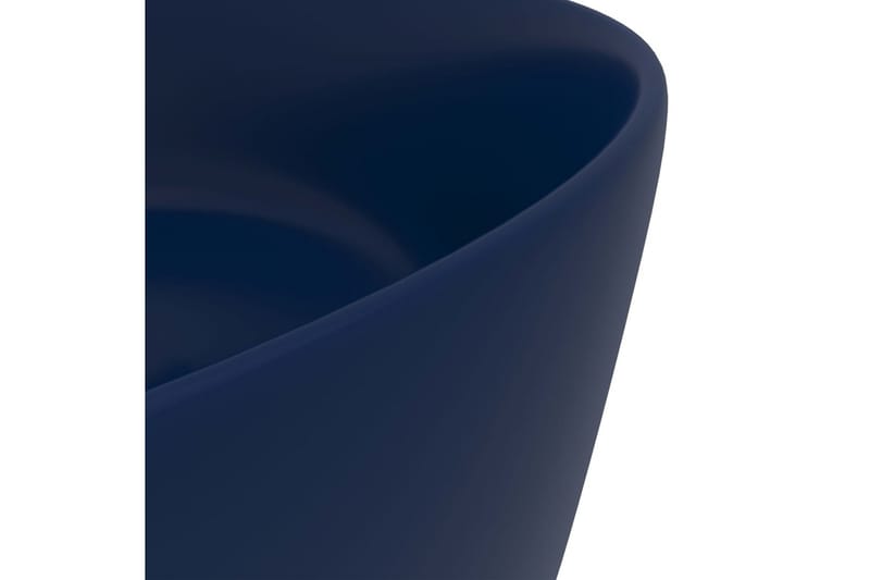 Luksuriøs servant rund matt mørkeblå 40x15 cm keramisk - Enkel vask