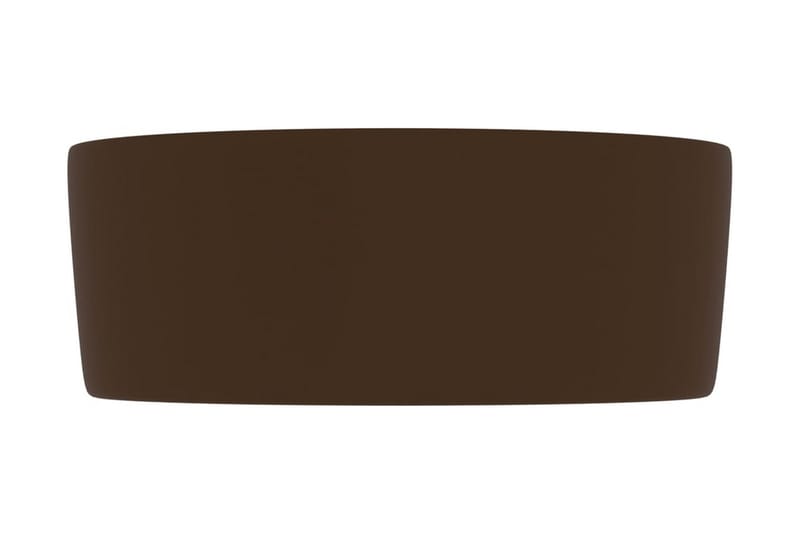Luksuriøs servant rund matt mørkebrun 40x15 cm keramisk - Enkel vask
