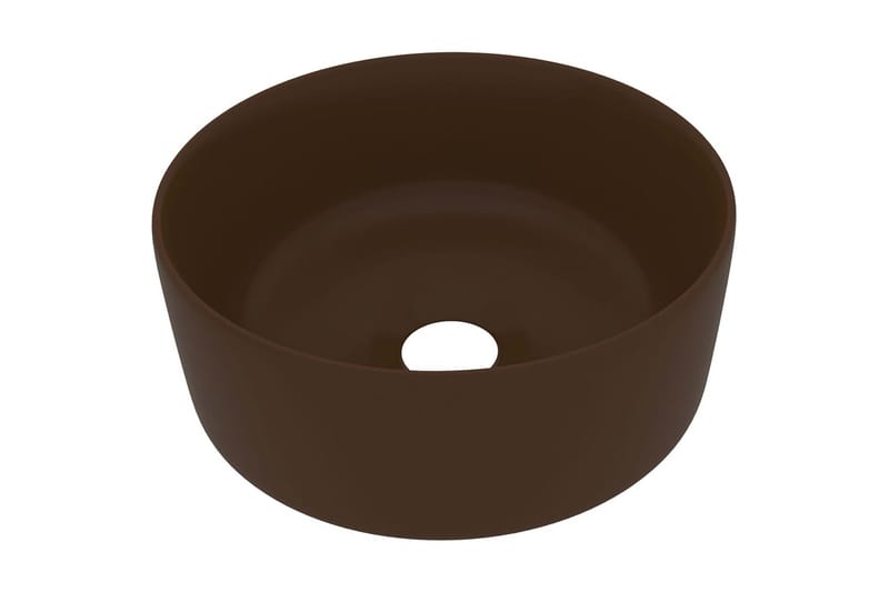 Luksuriøs servant rund matt mørkebrun 40x15 cm keramisk - Hus & oppussing - Kjøkken & bad - Baderom - Servant og håndvask - Enkel vask