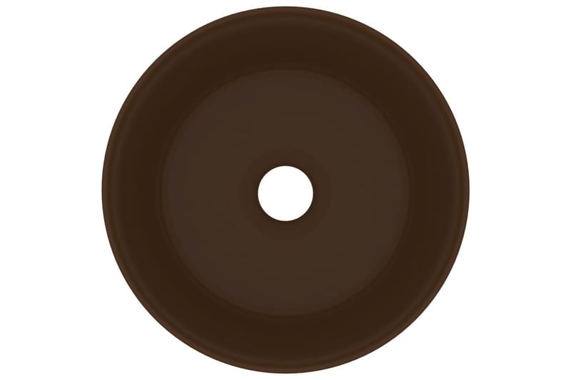 Luksuriøs servant rund matt mørkebrun 40x15 cm keramisk - Enkel vask
