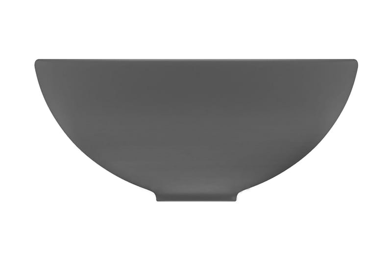Luksuriøs servant rund matt mørkegrå 32,5x14 cm keramisk - Grå - Enkel vask