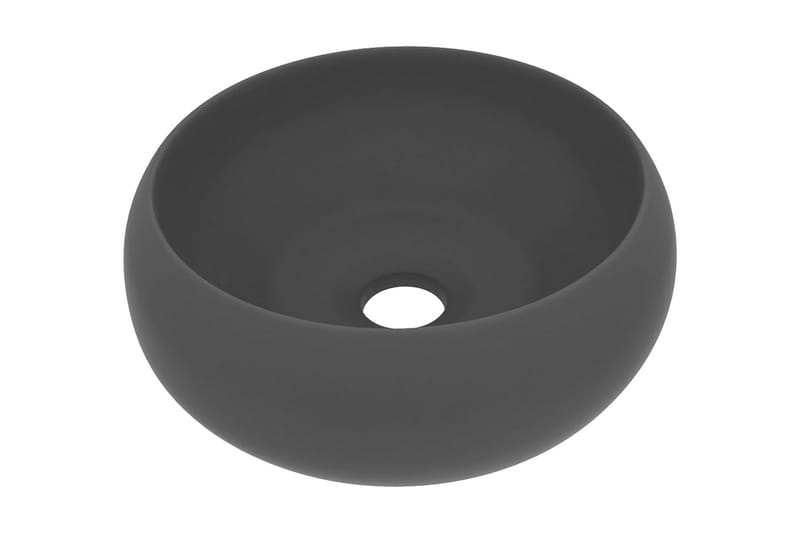 Luksuriøs servant rund matt mørkegrå 40x15 cm keramisk - Hus & oppussing - Kjøkken & bad - Baderom - Servant og håndvask - Enkel vask