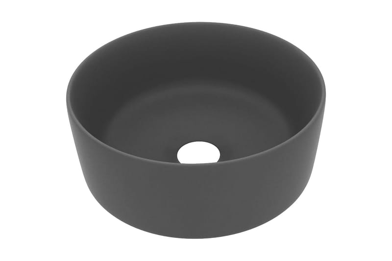 Luksuriøs servant rund matt mørkegrå 40x15 cm keramisk - Hus & oppussing - Kjøkken & bad - Baderom - Servant og håndvask - Enkel vask
