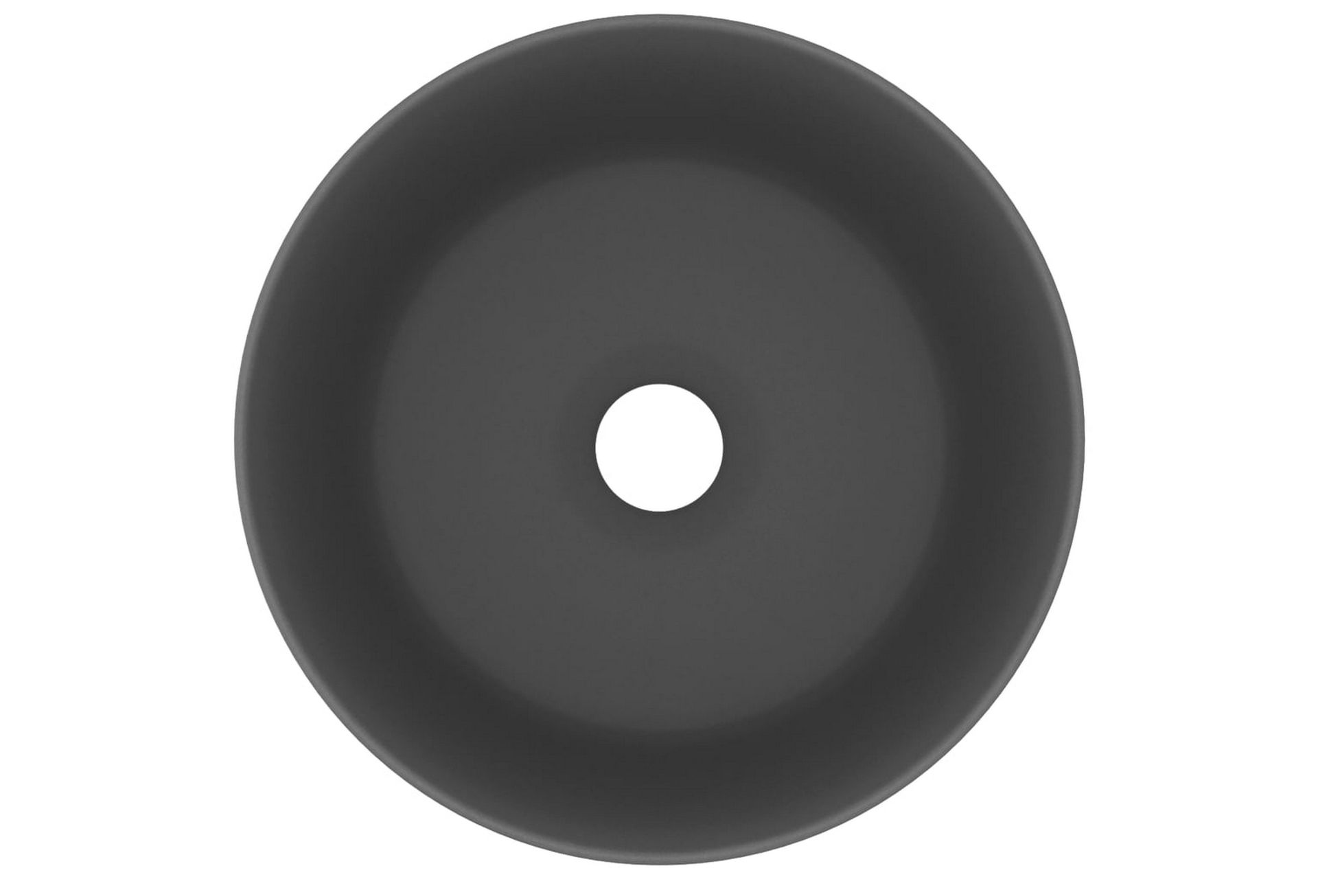 Luksuriøs servant rund matt mørkegrå 40x15 cm keramisk - Hus & oppussing - Kjøkken & bad - Baderom - Servant og håndvask - Enkel vask