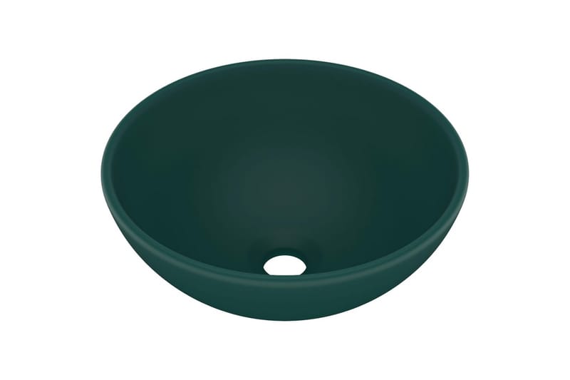 Luksuriøs servant rund matt mørkegrønn 32,5x14 cm keramisk - grønn - Hus & oppussing - Kjøkken & bad - Baderom - Servant og håndvask - Enkel vask