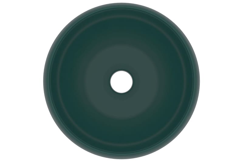 Luksuriøs servant rund matt mørkegrønn 40x15 cm keramisk - Enkel vask