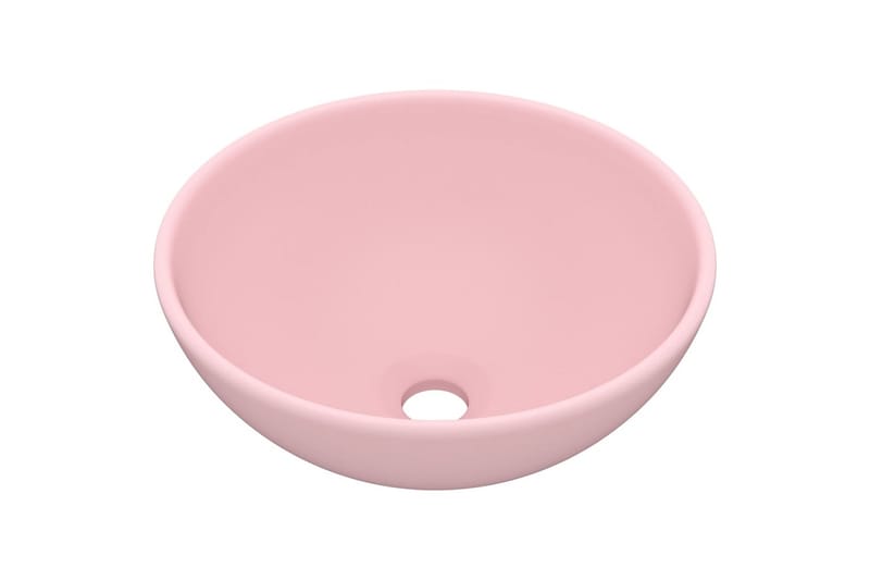 Luksuriøs servant rund matt rosa 32,5x14 cm keramisk - Rosa - Hus & oppussing - Kjøkken & bad - Baderom - Servant og håndvask - Enkel vask