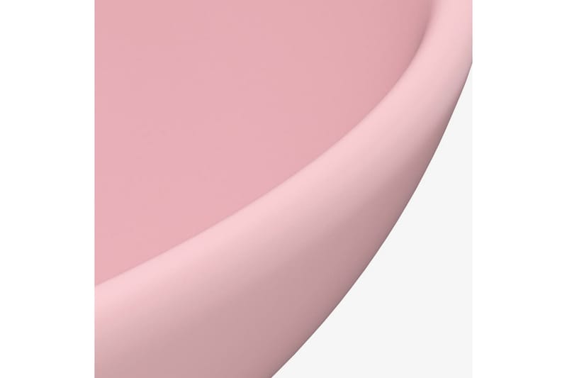Luksuriøs servant rund matt rosa 32,5x14 cm keramisk - Rosa - Enkel vask